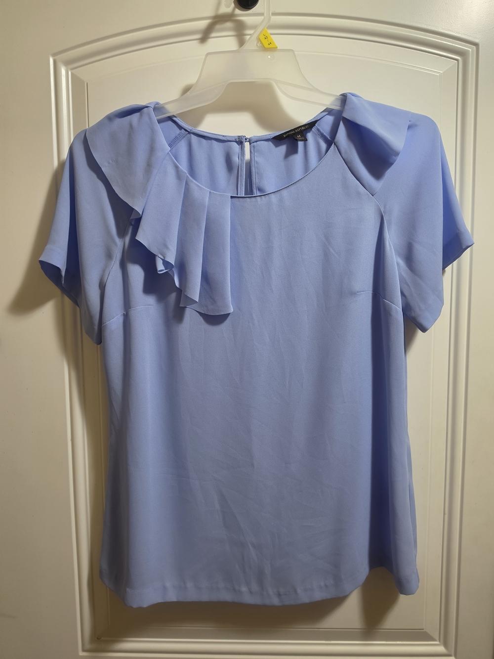 Banana Republic Light Blue Ruffle Neck Blouse - Women’s Size Medium